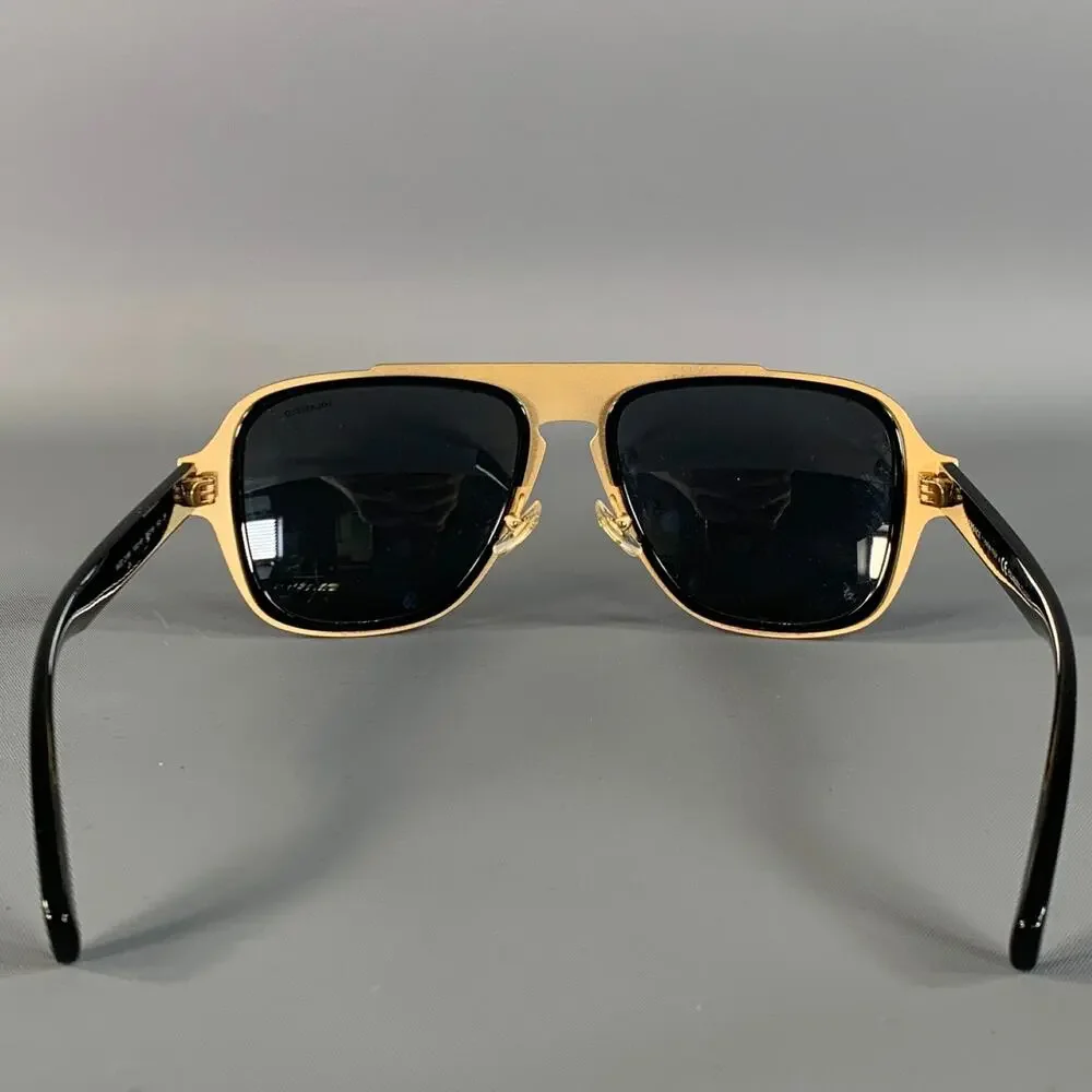 VERSACE Black Gold Solid Sunglasses